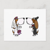 Grappige Basset Hound Bruid en bruidegom Trouwkuns Briefkaart (Voorkant)