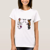 Grappige Basset Hound Bruid en bruidegom Trouwkuns T-shirt (Voorkant)