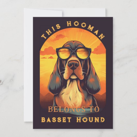 Grappige Basset Hound Dog Ouder gepersonaliseerd Aankondiging (Voorkant)