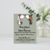 Grappige Basset Hound Hond bruiloft uitnodiging (Staand voorkant)