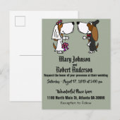 Grappige Basset Hound Hond bruiloft uitnodiging Briefkaart (Voorkant / Achterkant)