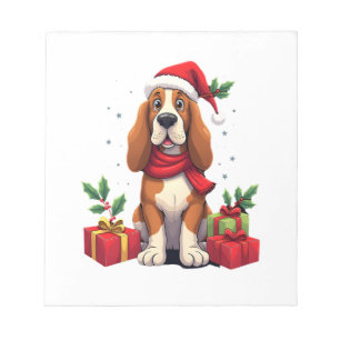 Grappige Basset Hound Hond Kerst Outfits Sinterkla Notitieblok