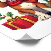 Grappige Basset Hound Hond Kerst Outfits Sinterkla Poster (Hoek)