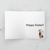 Grappige Basset Hound Hond Paashaas Feestdagen Kaart (Binnen)