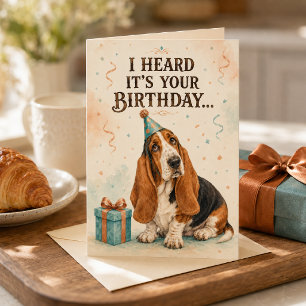 Grappige Basset Hound Lange Oren Verjaardag Kaart