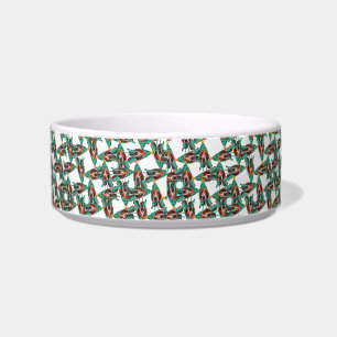 Grappige Basset Hound Naam Kerst Patroon Voerbakje