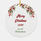 Grappige Basset Hound Puppy Definieer stoute kerst Keramisch Ornament (Achterkant)