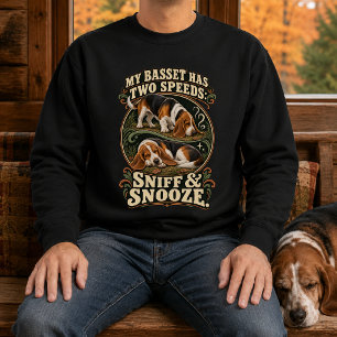 Grappige Basset Hound Snuffelt en Slaapt Trui