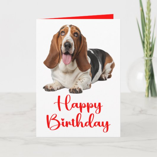 Grappige Basset Hound Verjaardag Hondenliefhebbers Kaart (Voorkant)