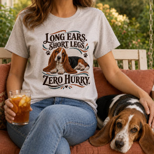 Grappige Basset Hound Zero Haast T-shirt