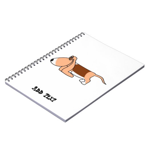 Grappige Bassett-hond auto argon gepersonaliseerd Notitieboek (Linkerzijde)