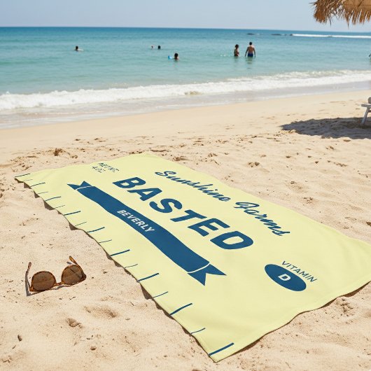 Grappige BASTED Boter Stok Gepersonaliseerde Gele Strandlaken