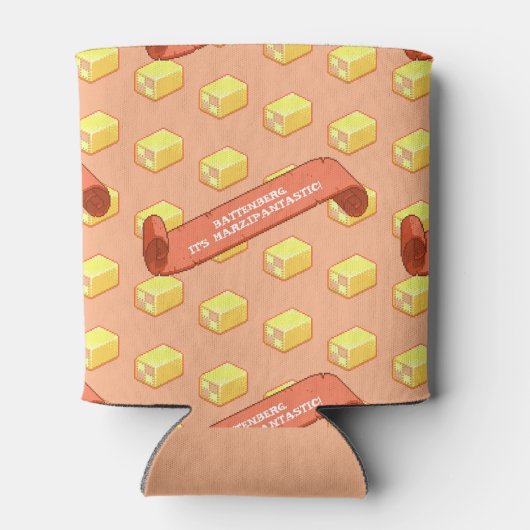 Grappige Battenberg Marzipantastisch! Pixel Art Pa Blikjeskoeler (Achterkant)