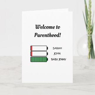 Grappige batterij mama papa baby Welkom bij het ou Kaart