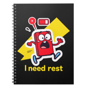 Grappige batterij: wanneer energie wegloopt notitieboek