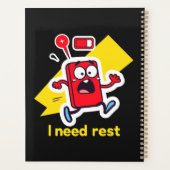 Grappige batterij: wanneer energie wegloopt planner (Achterkant)