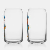 Grappige Bazige Cartoon Haan Blikvorm Glas (Links)