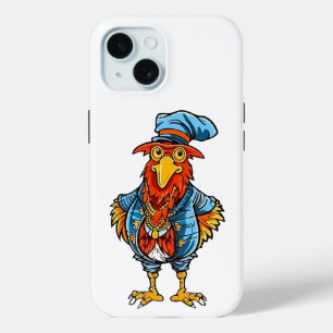 Grappige Bazige Cartoon Haan iPhone 15 Case