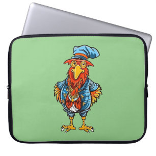Grappige Bazige Cartoon Haan Laptop Sleeve