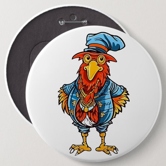 Grappige Bazige Cartoon Haan Ronde Button 6,0 Cm (Voorkant /achterkant)