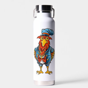 Grappige Bazige Cartoon Haan Waterfles