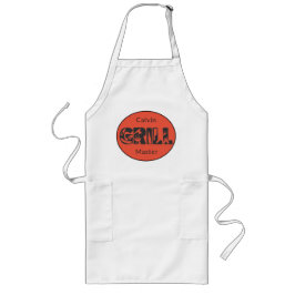 Grappige BBQ Achtertuin Grill Feest Personaliseer Lang Schort