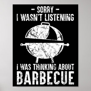 Grappige BBQ barbecue grill grillen grap roken vle Poster