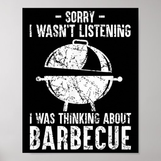 Grappige BBQ barbecue grill grillen grap roken vle Poster (Voorkant)