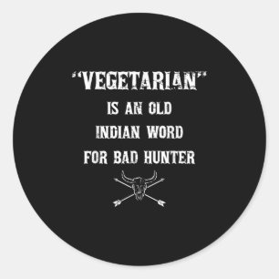 Grappige BBQ Barbecue Vegetarisch Indiaas woord Ba Ronde Sticker
