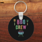 Grappige Bbq-Bemanning Grill Chef Kookploeg Koken Sleutelhanger (Voorkant)