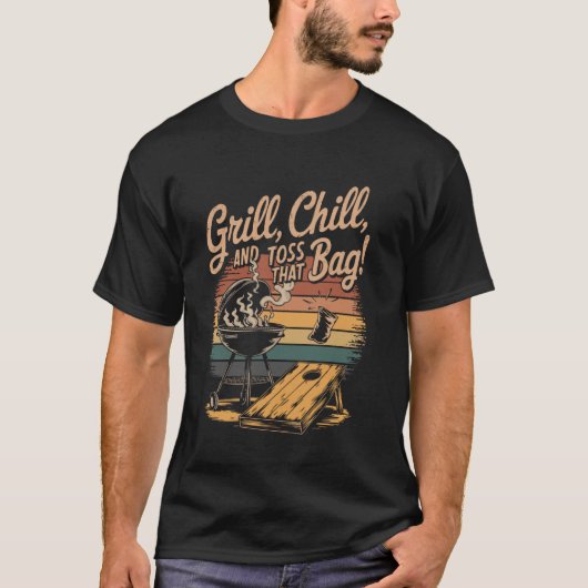 Grappige BBQ Bier Cornhole T-shirt (Voorkant)