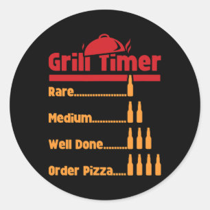 Grappige Bbq Bier Flessen Grill Timer Voor Tuin Bb Ronde Sticker