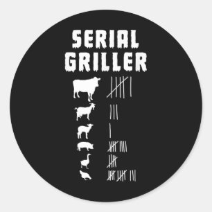Grappige BBQ bijvullen grillen barbecue - Serial G Ronde Sticker