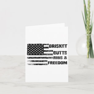 Grappige BBQ Brisket Butts Ribs en Vrijheid BBQ Am Kaart