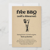 Grappige BBQ bruiloft repetitie diner uitnodiging (Voorkant)