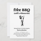 Grappige BBQ bruiloft repetitie diner uitnodiging (Voorkant)