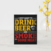 Grappige BBQ Chef Bier Gerookt Vlees Liefhebber Gi Kaart (Gele Bloem)