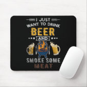 Grappige BBQ chef bier gerookt vlees liefhebber zo Muismat (Met muis)