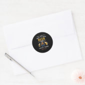 Grappige BBQ chef bier gerookt vlees liefhebber zo Ronde Sticker (Envelop)