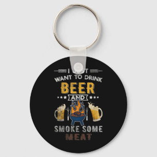 Grappige BBQ chef bier gerookt vlees liefhebber zo Sleutelhanger