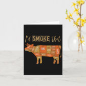 Grappige BBQ Chef Gerookt Vlees Grill Master Gift Kaart (Gele Bloem)