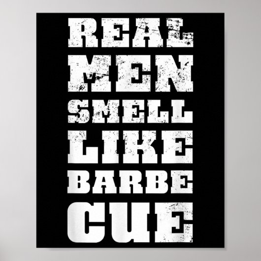 Grappige BBQ Chef Gerookte Vleesliefhebber Mannen Poster (Voorkant)