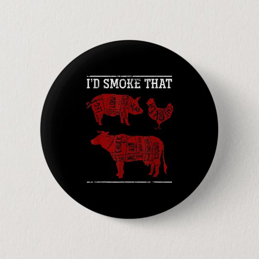 Grappige BBQ Chef Gift Barbecue Ronde Button 5,7 Cm (Voorkant)