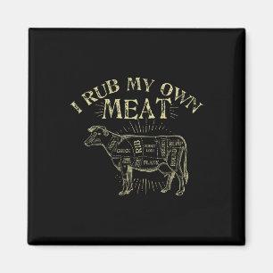 Grappige Bbq Chef T-shirt Ik Wrijf Mijn Eigen Vlee Magneet