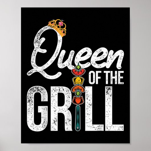Grappige BBQ Chef Vrouwen Gift Grillen Gerookt Vle Poster (Voorkant)