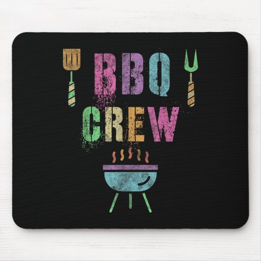 Grappige BBQ Crew Grill Chef Cook Squad Koken Zome Muismat (Voorkant)