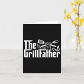 Grappige BBQ Dad Retro Grill Vader Mannen Vaderdag Kaart (Gele Bloem)