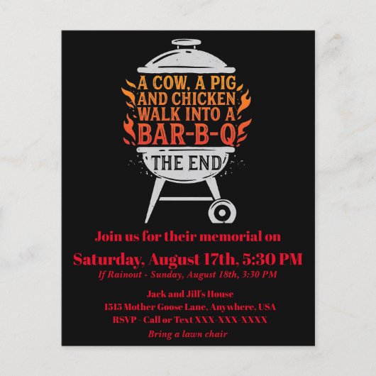 Grappige BBQ Flyer (Voorkant)