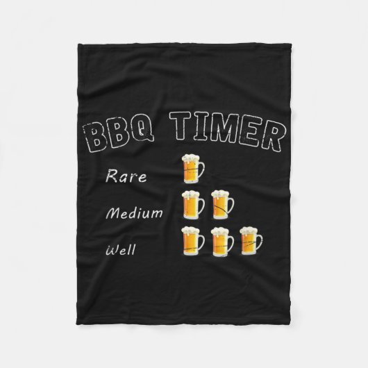 Grappige BBQ Gerookte Steak Beer Drink Gift Barbec Fleece Deken (Voorkant)