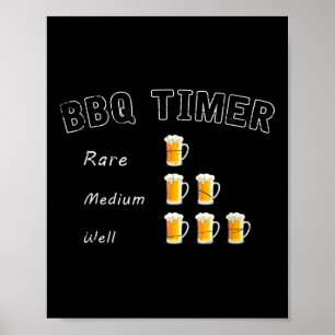 Grappige BBQ Gerookte Steak Beer Drink Gift Barbec Poster